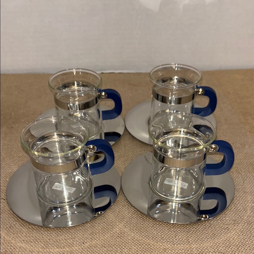 Set of 4 Bodum Retro-Look Espresso Glasses